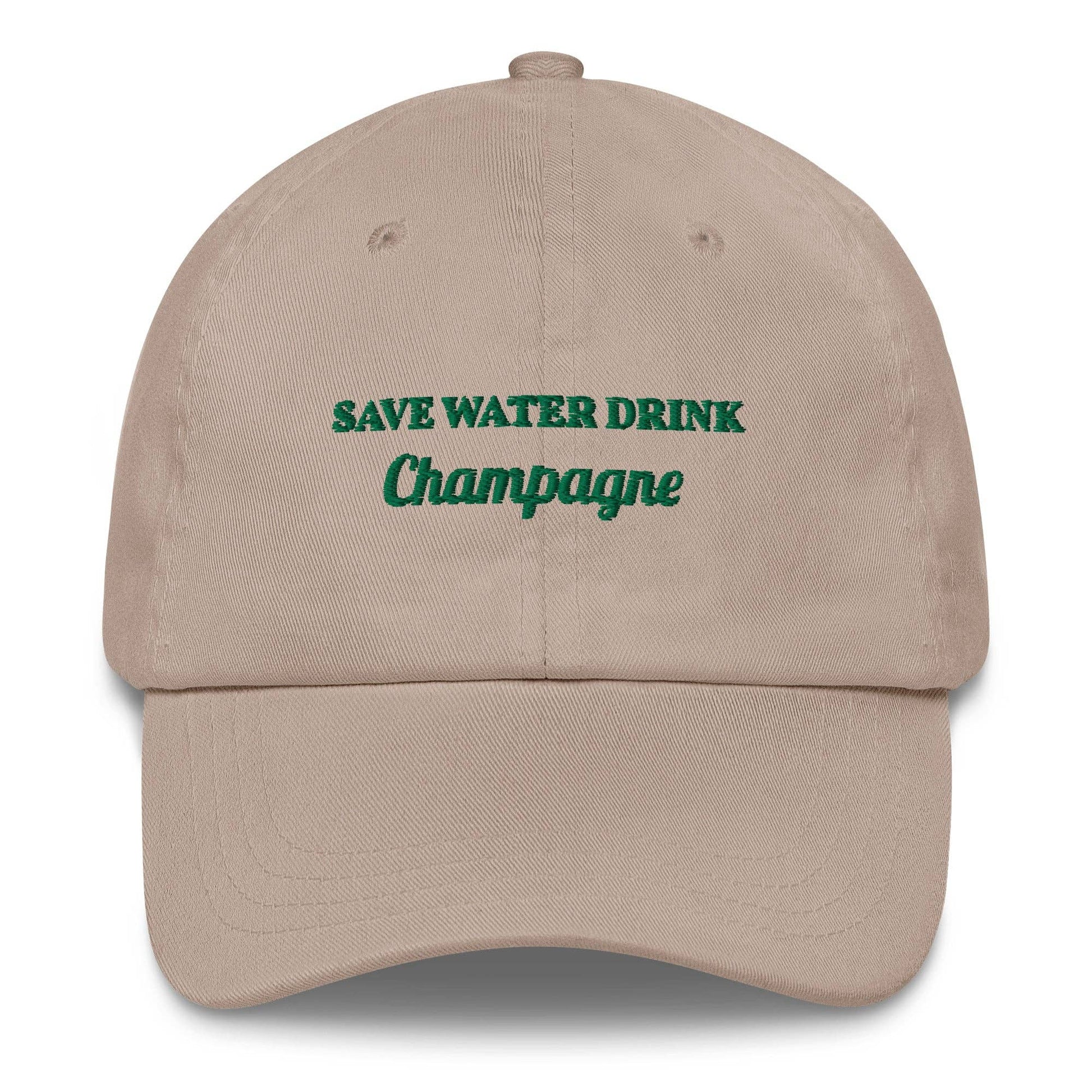 Cappellino da baseball in cotone ricamato "Save Water Drink Champagne"