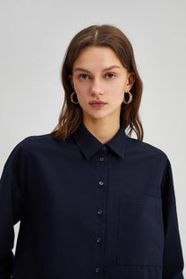 Camicia oversize relax fit in popeline misto cotone