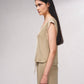 T-shirt in lurex metallizzato con maniche ad aletta