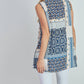 Tunica patchwork blu in viscosa con lurex