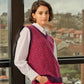 Gilet in lana jacquard con motivo geometrico