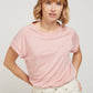 T-shirt essenziale pigmentata da donna crema burro in cotone biologico