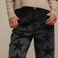Jeans donna a gamba ampia con stampa stelle