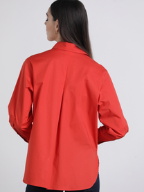 Camicia in cotone con bottoni dorati