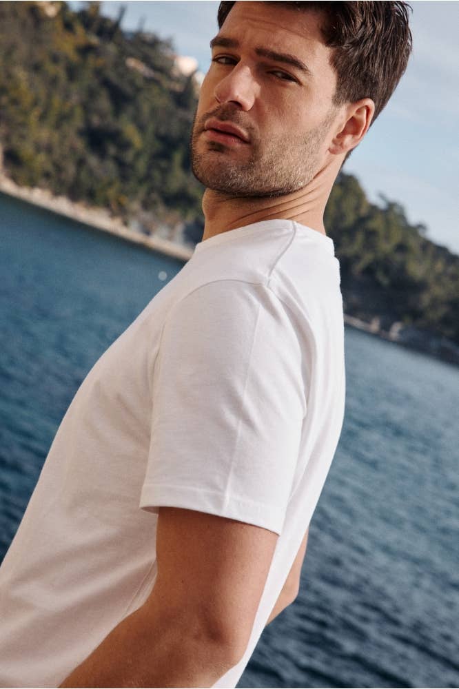 T-shirt Basilico bianca in cotone biologico