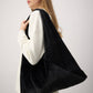 Borsa shopper in peluche nera