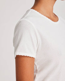 T-shirt Chrisstine in cotone biologico pointelle bianca