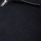 Maglione uomo in lana jacquard con zip a un quarto blu oceano