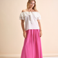 Top elasticizzato Folho con rouches e fiocco