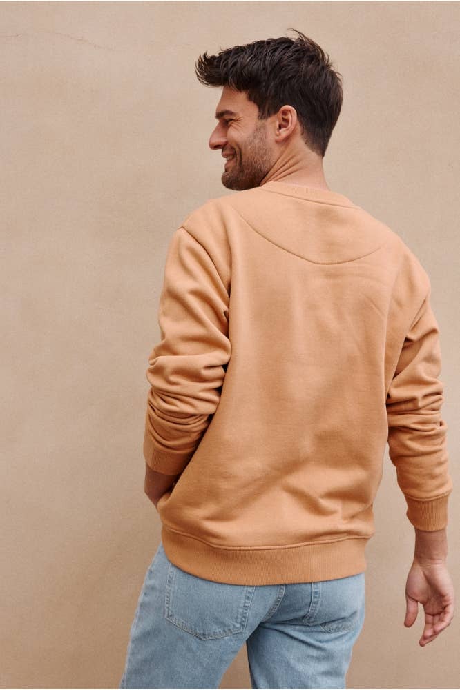 Felpa Marco girocollo color rame arancio