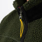Gilet sherpa con zip in poliestere riciclato kaki