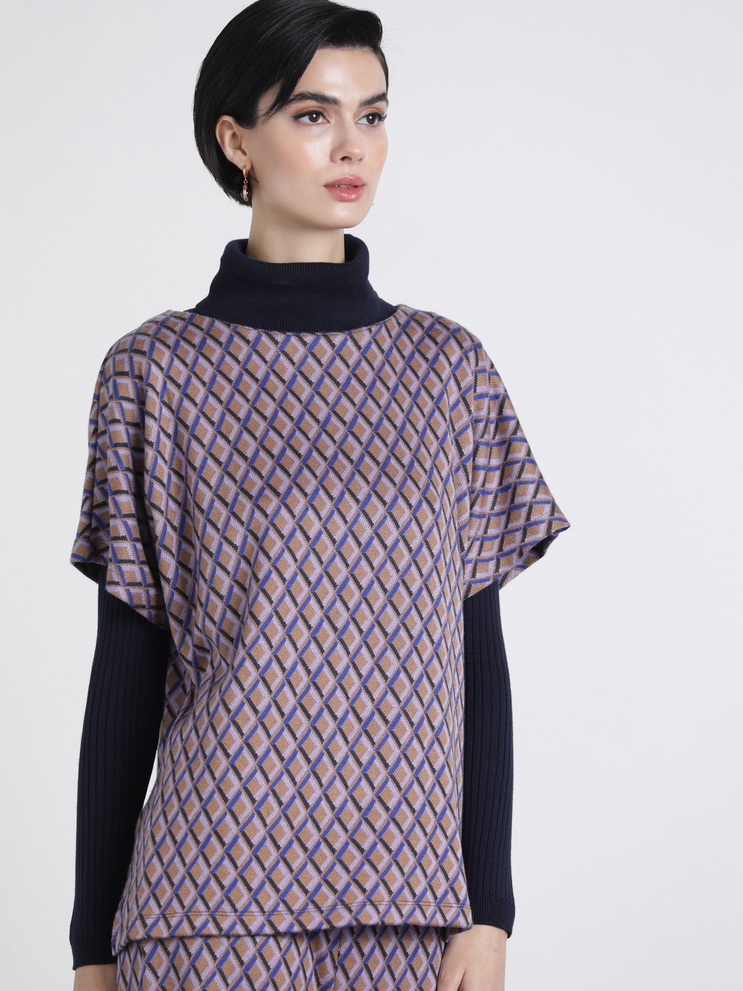 Maglione jacquard a rombi dalla vestibilità rilassata