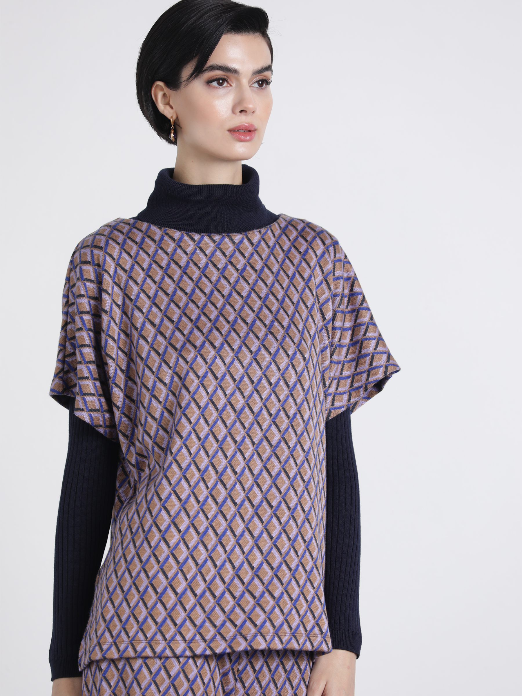 Maglione jacquard a rombi dalla vestibilità rilassata