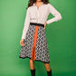 Gonna midi in maglia a fiori Savia