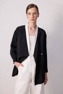 Kimono doppiopetto in cupro
