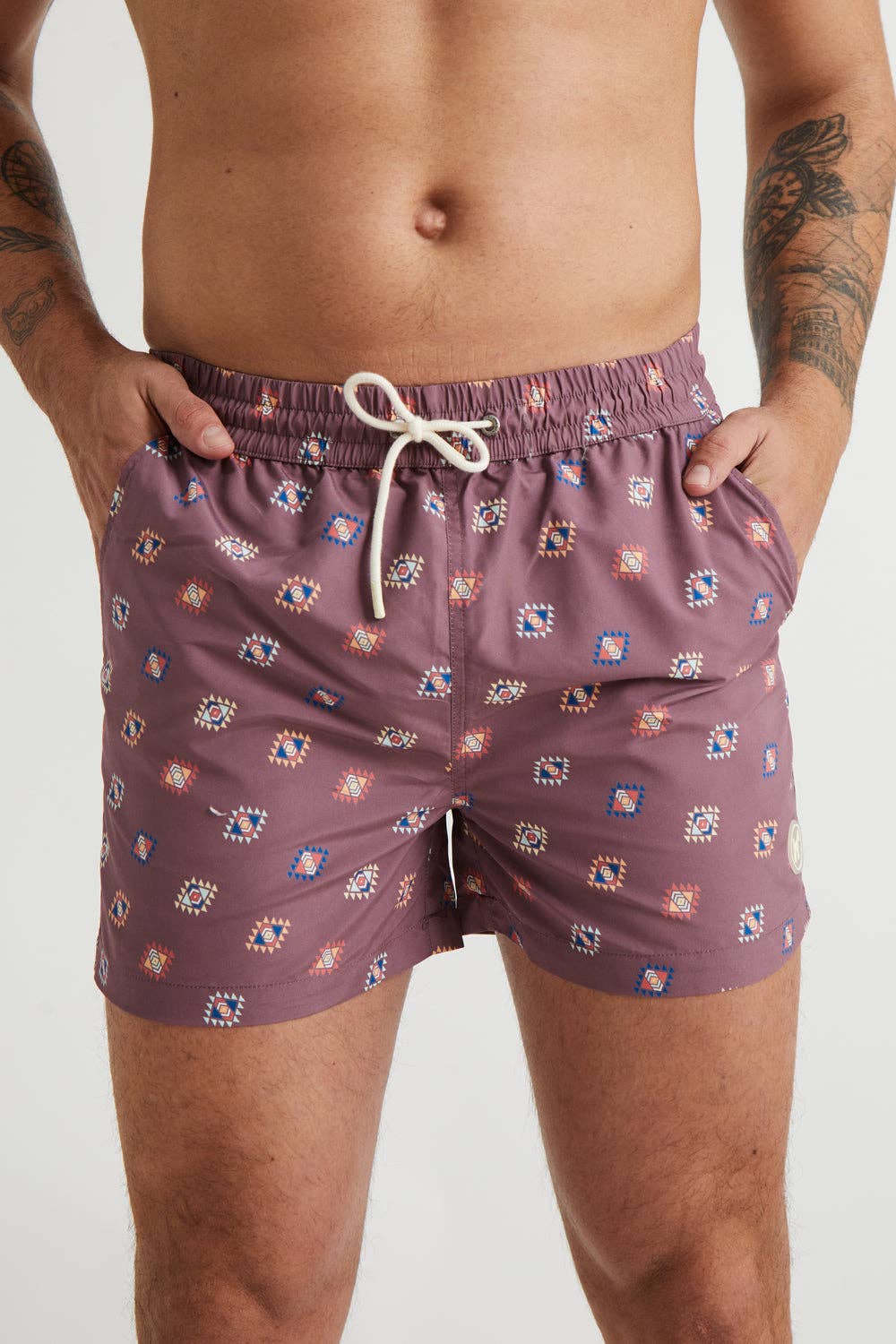 Costume da bagno uomo con logo etnico multicolore