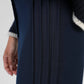 Pantaloni palazzo blu marino a vita alta