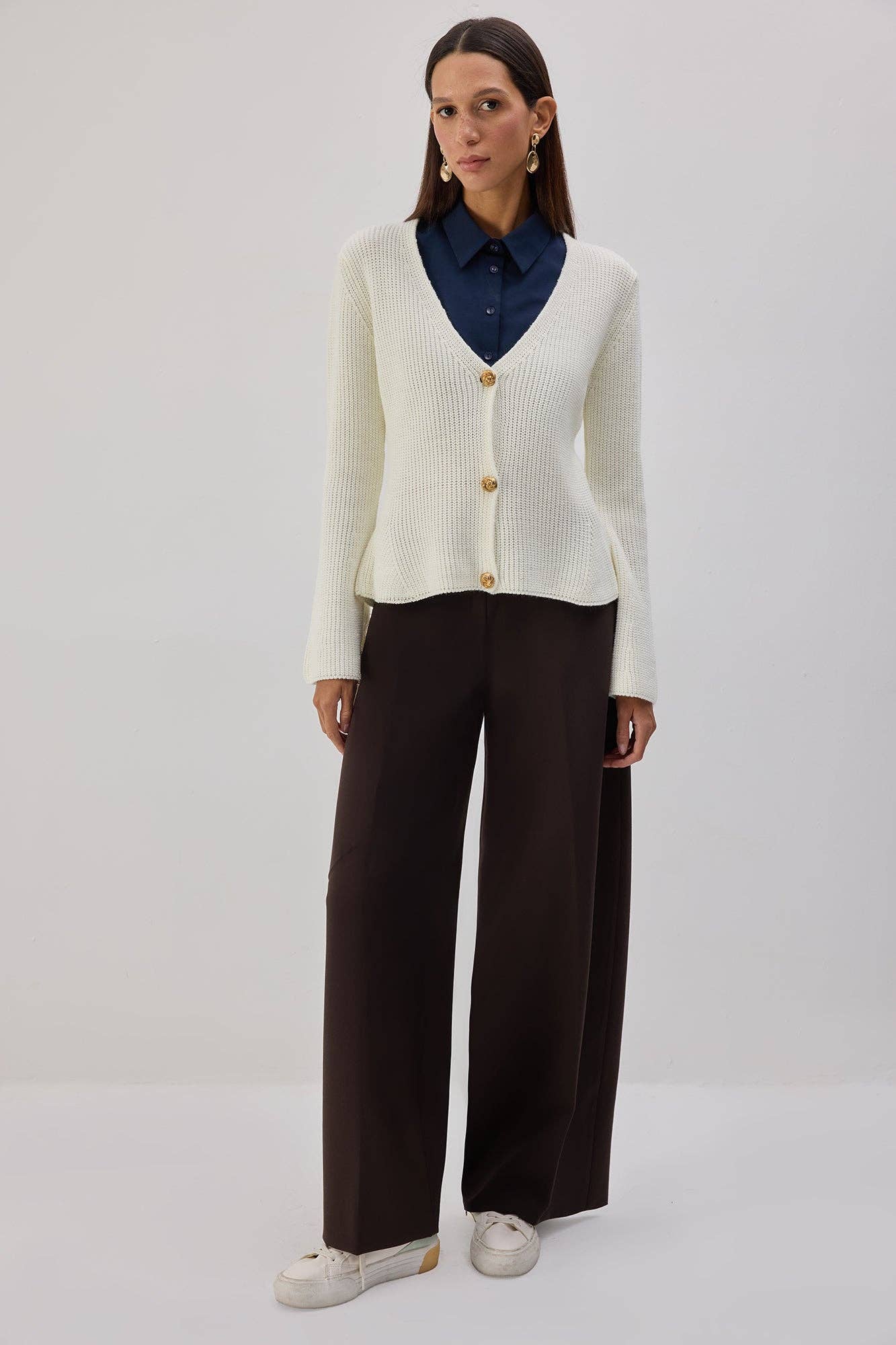 Sottoveste in popeline con colletto