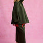 Trench corto in gabardine di cotone con maniche svasate