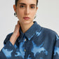 Camicia tie-dye in lino testurizzato