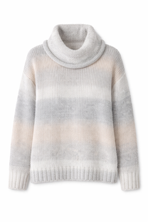 Maglia a collo alto effetto degradé