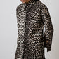 Camicia oversize in cotone con stampa leopardata e polsini ampi