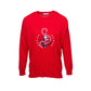 Maglione girocollo con ancora ricamata e paillettes