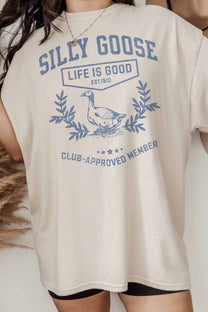 T-shirt oversize con grafica Silly Goose