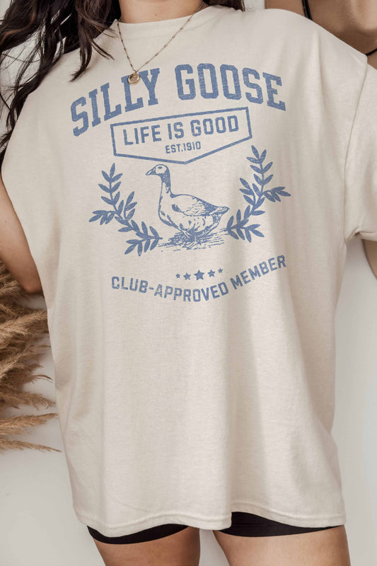 T-shirt oversize con grafica Silly Goose