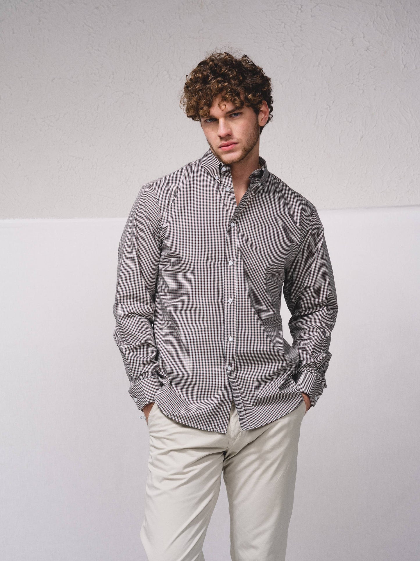 Camicia classica a quadretti in cotone