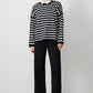 Maglione oversize a righe blu navy