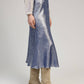 Gonna midi metallizzata blu Janyma
