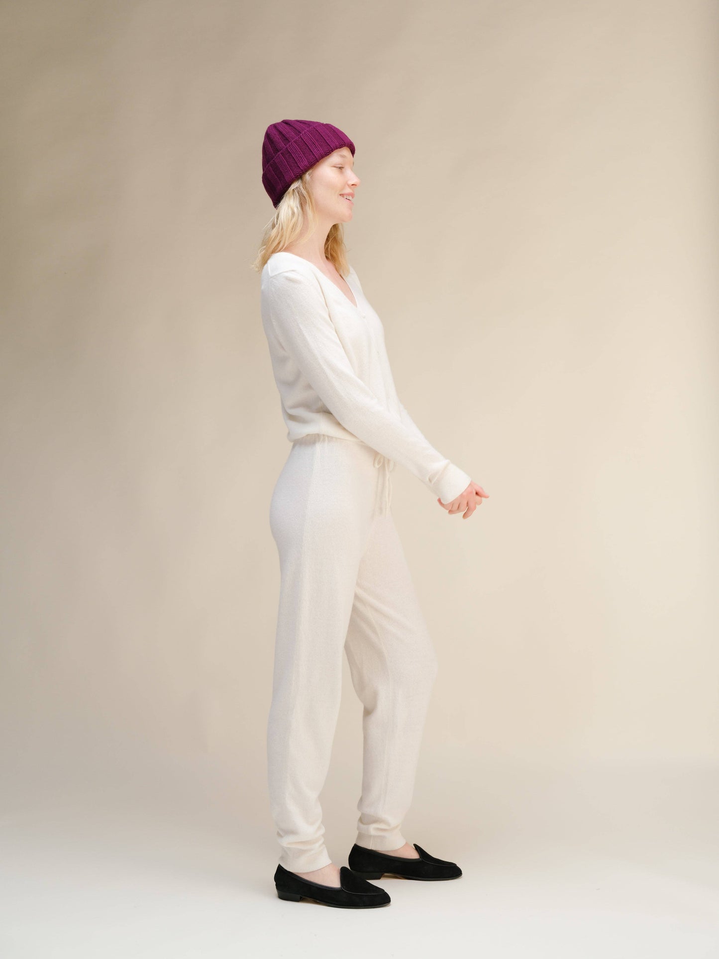 Berretto a coste in misto cashmere