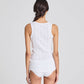 Top a costine in cotone biologico Alberte bianco
