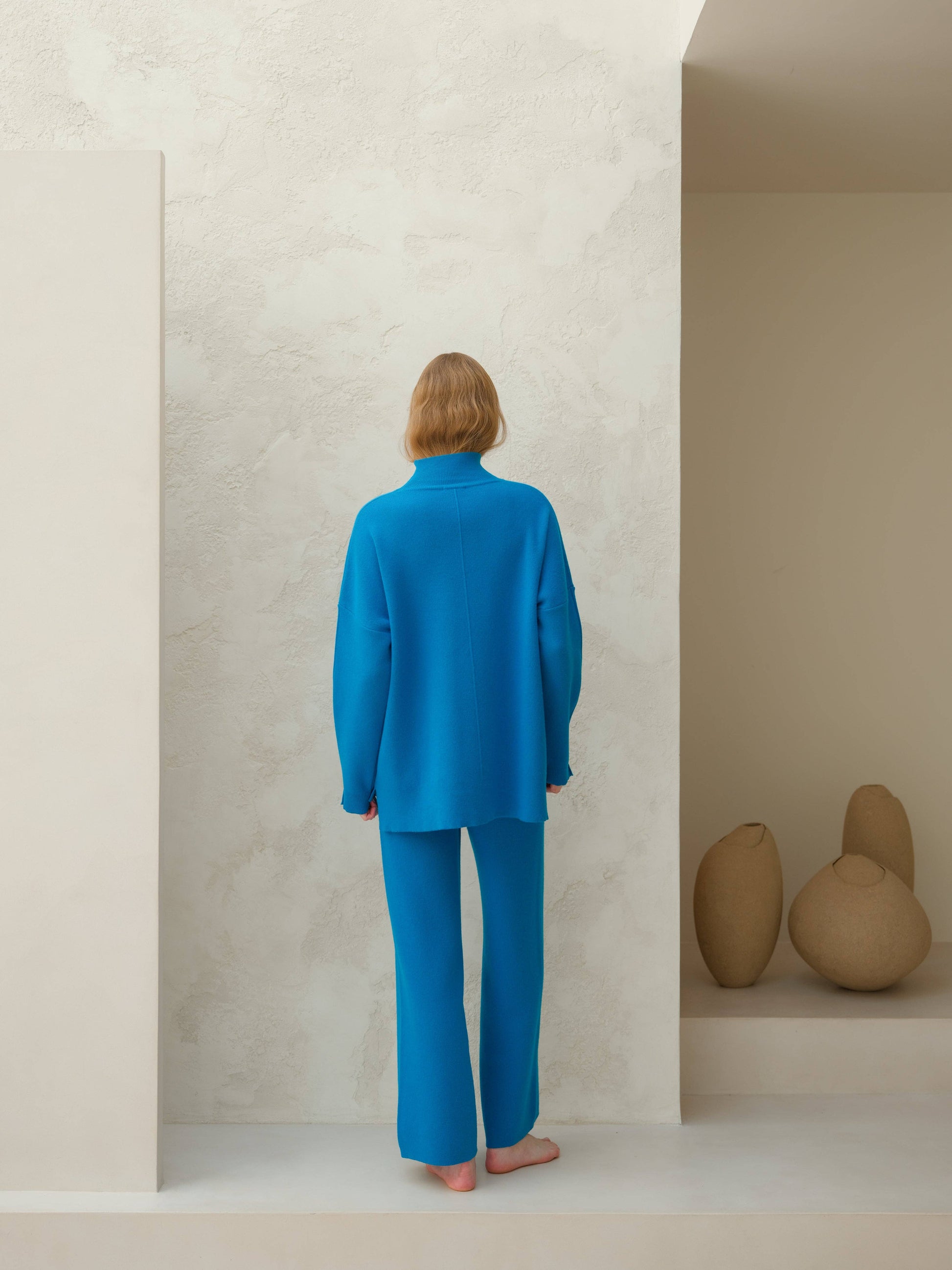 Maglione dolcevita ampio in misto cashmere