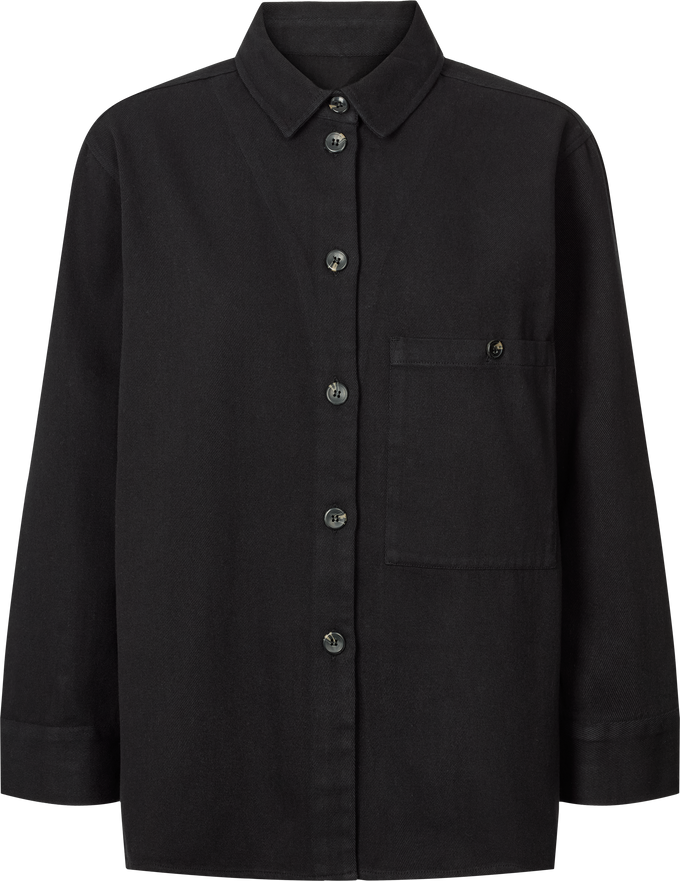 Camicia Sussie in twill di cotone biologico nero