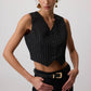 Set blazer e gilet gessato da donna