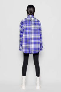 Camicia imbottita tartan viola e bianco Nemesi