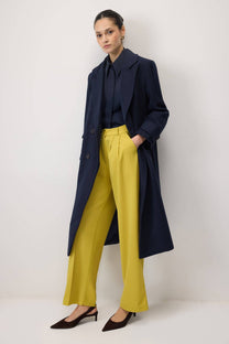 Pantaloni palazzo a vita alta in viscosa