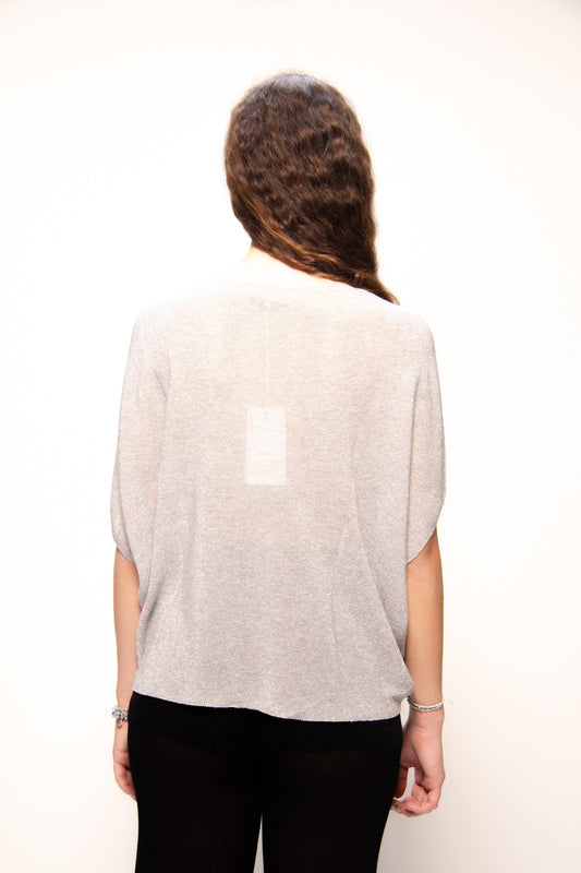Mini kimono glitterato in maglia 3D