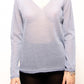 Maglione con scollo a V glitterato in maglia 3D