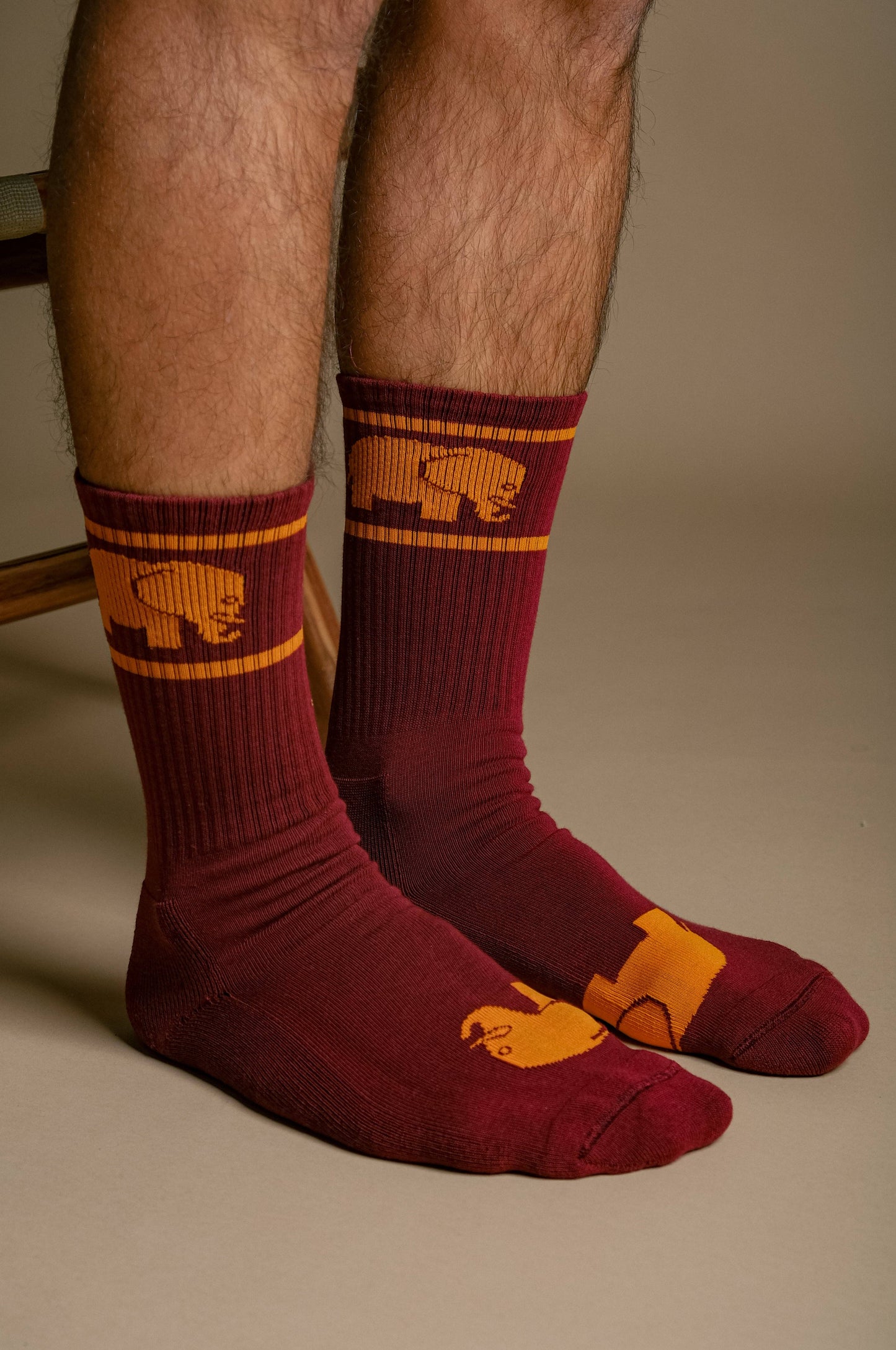 Calzini sportivi bordeaux in cotone biologico