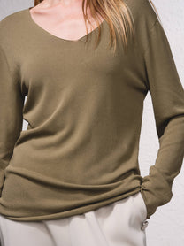 Maglione in maglia scollo a V senza cuciture