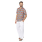 Camicia estiva a manica corta con stampa tropicale