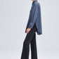 Camicia oversize in popeline misto cotone con bottoni