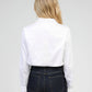 Camicia bianca con colletto ricamato di perline