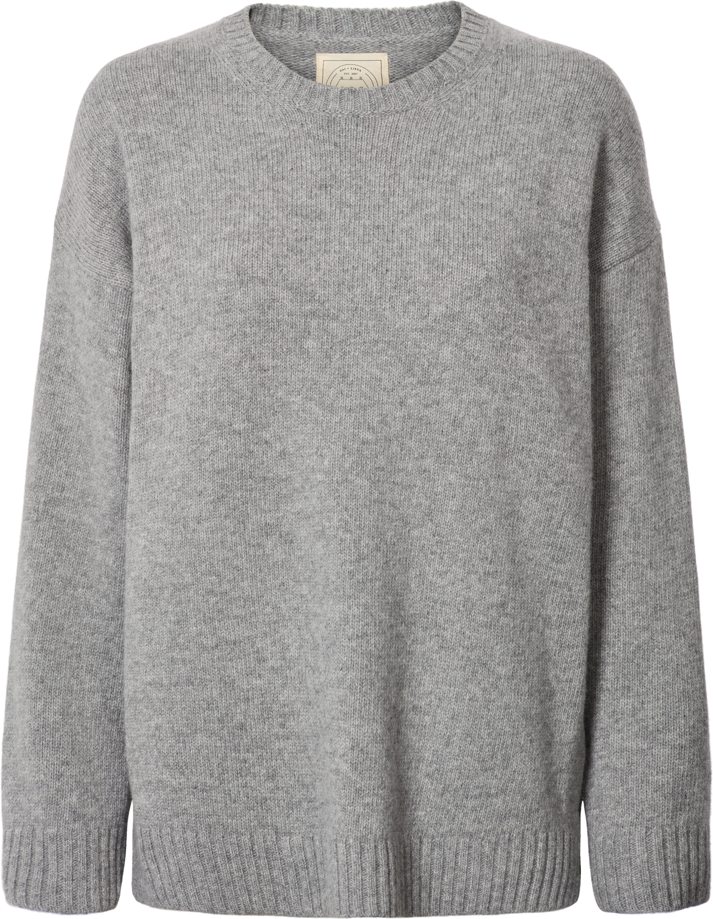 Maglione Emely in lana d’agnello biologica GOTS grigio mélange