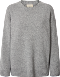 Maglione Emely in lana d’agnello biologica GOTS grigio mélange