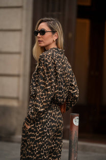 Blusa animalier in viscosa
