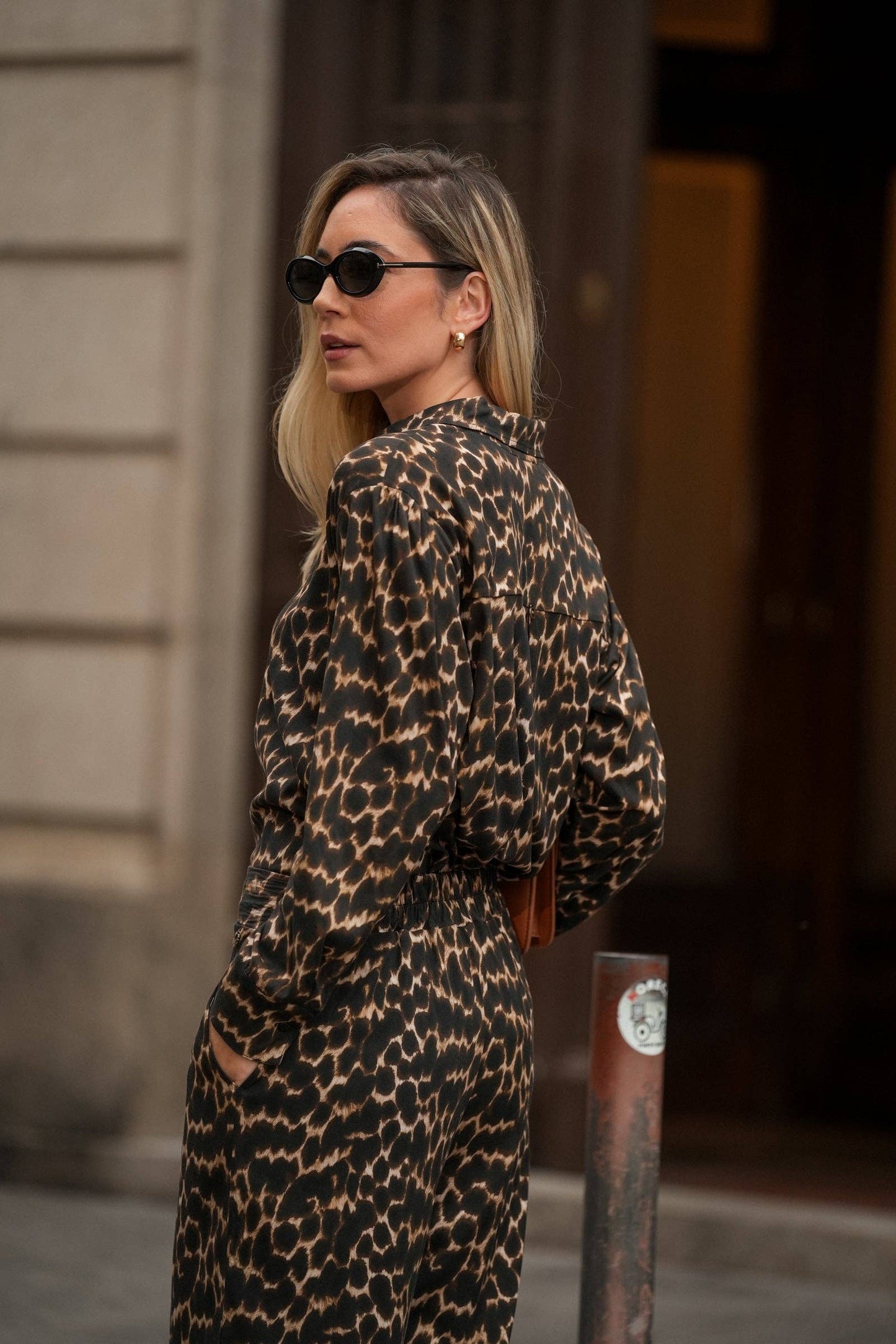 Pantaloni animalier in viscosa
